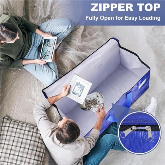 Moving Bags-Heavy Duty Moving Boxes,Storage Totes with Zipper,Reinforced Handles - Picture 6 of 7